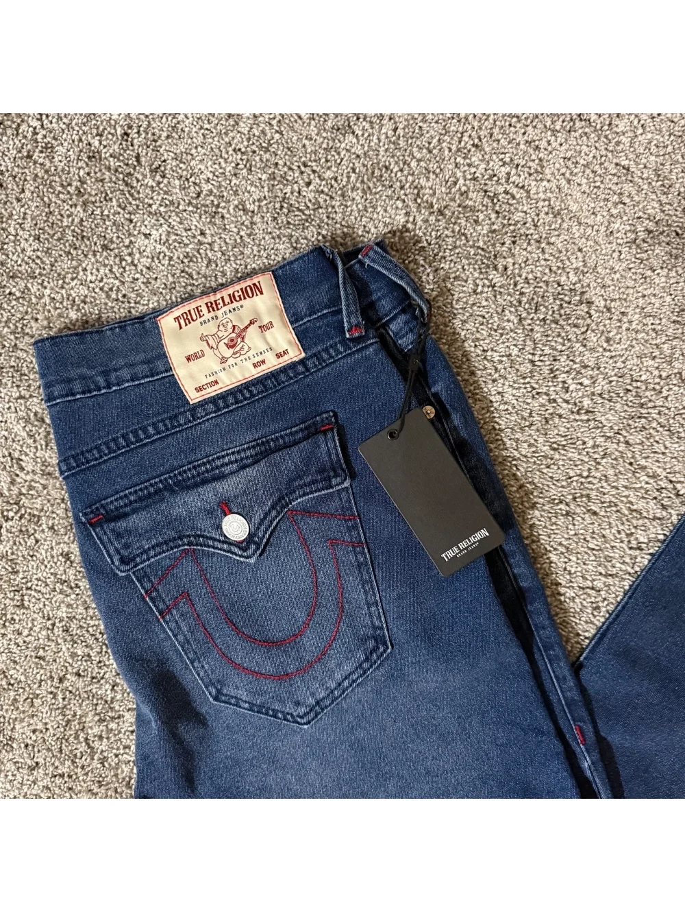 True Religion Men's Dark Blue Straight Leg Jeans Size 33 with Tags
